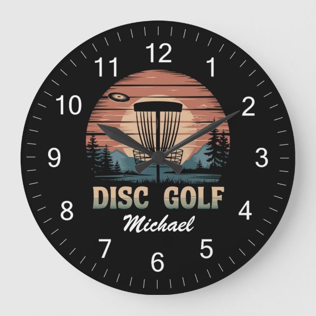 Relógio Grande Cesto de Golfe de Disco Frisbee Personalizado (Frente)