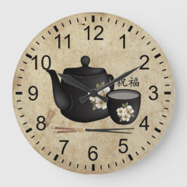Relógio Grande Chá chinês para duas "Bênção"