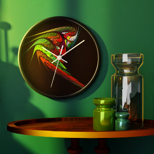 Relógio Grande Chameleon Abstrato Art Round