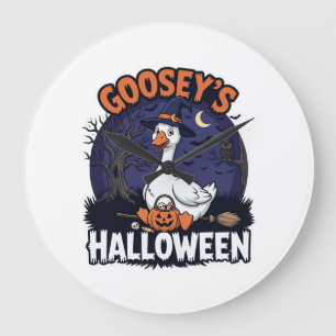 Relógio Grande Chapéu de Abóbora de Ganso de Halloween da Gooseys