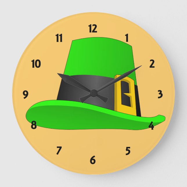 Relógio Grande Chapéu de Leprechaun com Fivela (Frente)