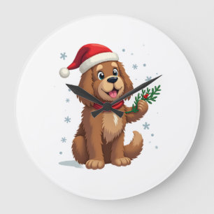 Relógio Grande Chapéu de Papai Noel de Terra Nova