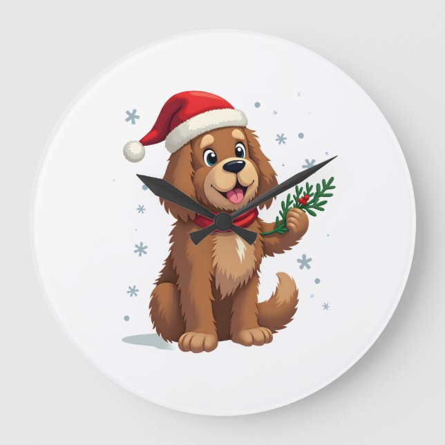 Relógio Grande Chapéu de Papai Noel de Terra Nova (Frente)