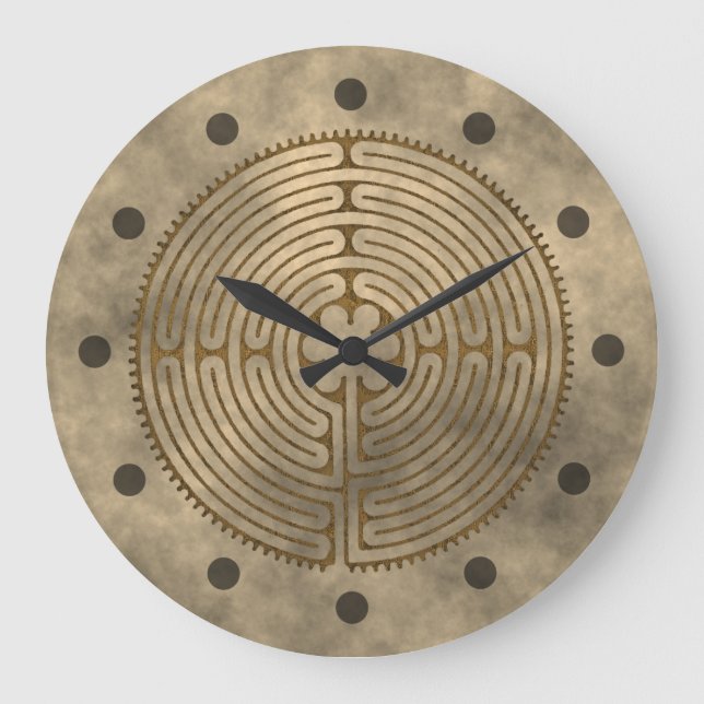 Relógio Grande Chartres Labyrinth - Símbolo Espiritual Antiquado  (Frente)