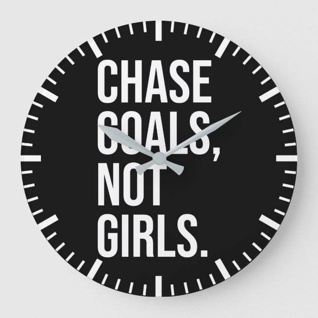 Relógio Grande Chase Metas Não Meninas - Gym, Hustle, Sucesso (Frente)