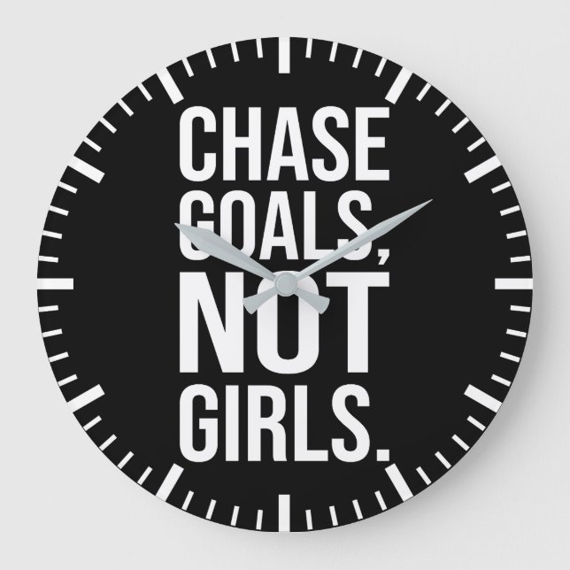 Relógio Grande Chase Metas Não Meninas - Gym, Hustle, Sucesso (Frente)