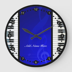Relógio Grande Chaves personalizadas do piano com notas musicais