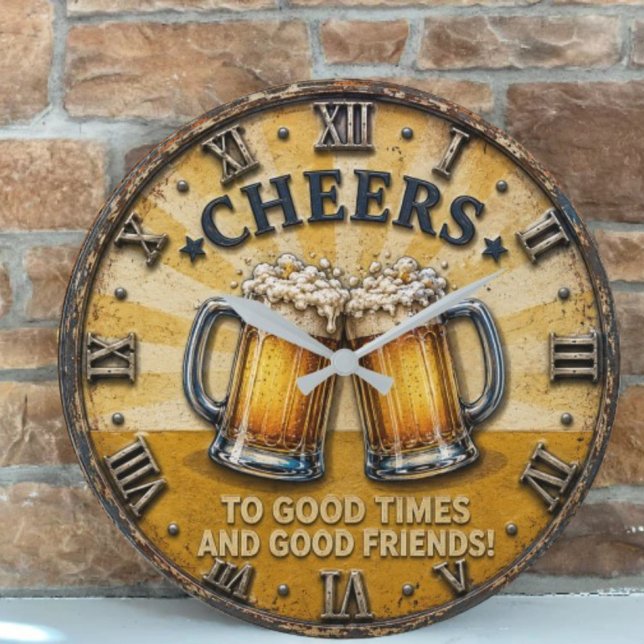 Relógio Grande Cheers Beer Man Cave Bar Gift (Criador carregado)