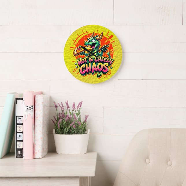 Relógio Grande Cheesy Dragon Delight (Sala de leitura)