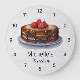 Relógio Grande Chef de pastelaria de bolos elegante personalizado