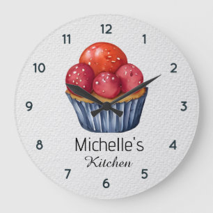 Relógio Grande Chef de pastelaria de bolos elegante personalizado