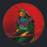 Relógio Grande Cherokee Native American Pop Art<br><div class="desc">Os Cherokee foram um indígenas nativo americano para os Estados Unidos sudoeste.</div>