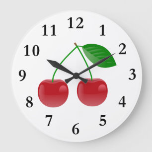 Relógio Grande Cherries Design Wall Clock
