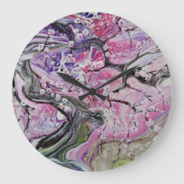 Relógio Grande Cherry Blossom Tree