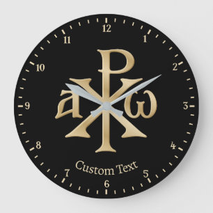 Relógio Grande Chi Rho Christograma Wall Clock