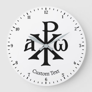 Relógio Grande Chi Rho Christograma Wall Clock
