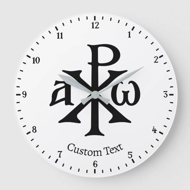 Relógio Grande Chi Rho Christograma Wall Clock (Frente)