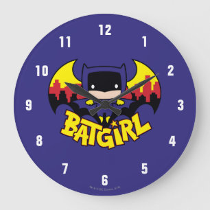 Relógio Grande Chibi Batgirl Com Skyline & Logo Gotham