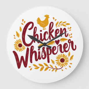 Relógio Grande Chicken Whisperer Rustic Farmhouse Cottagecore