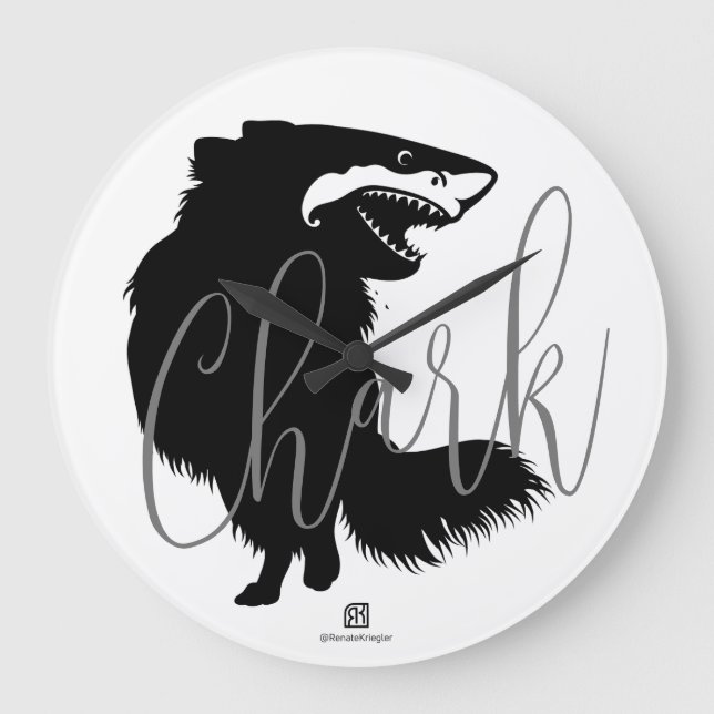 Relógio Grande Chihuahua + Shark = Chark (Frente)
