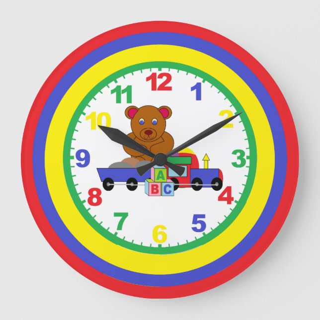Relógio Grande Childrens Nursery Clock Com Números (Frente)