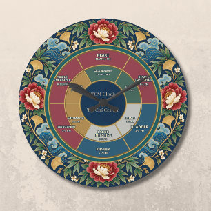 Relógio Grande Chinoiserie MTC Ciclo Orgânico Cinco Elementos