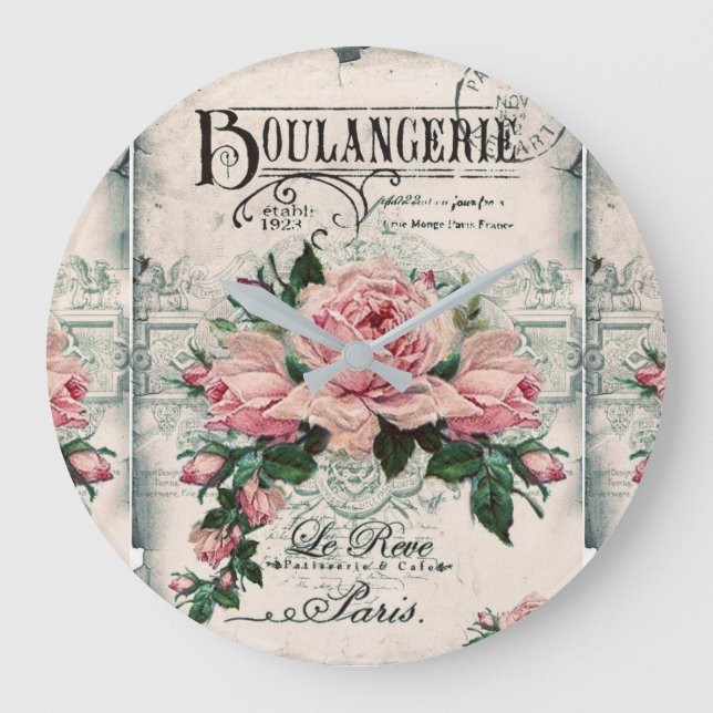 Relógio Grande chique, dissociação, vitoriano, chic francês, pa (Frente)