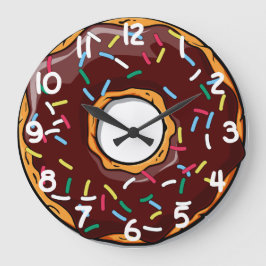 Relógio Grande Chocolare Glazing Dounut com Sprinkles