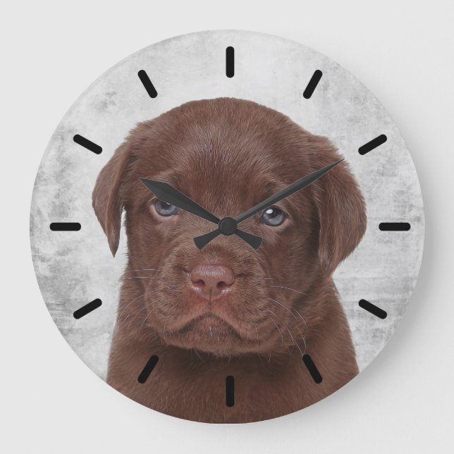 Relógio Grande Chocolate Labrador (Frente)