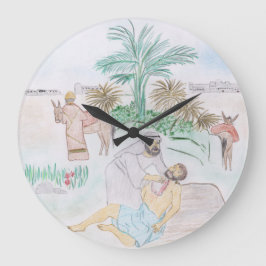 Relógio Grande Christian Trabalho de arte O bom samaritano