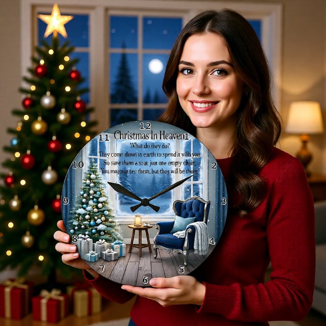 Relógio Grande Christmas Heaven Empty Chair (Criador carregado)