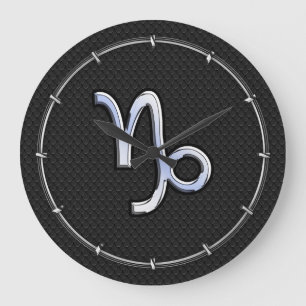 Relógio Grande Chrome like Capricorn Zodiac Symbol on Snake Skin