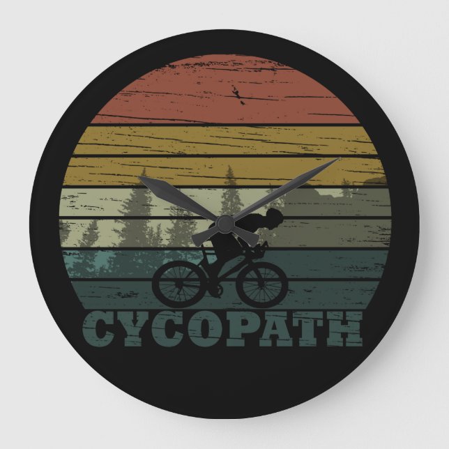 Relógio Grande Ciclista Louco - Ciclismo de Montanha - Divertido (Frente)