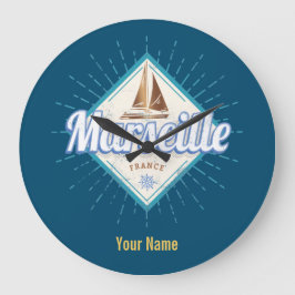 Relógio Grande Cidade de Marselha França: navio de navegação retr