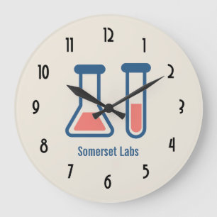 Relógio Grande Ciência no tubo de ensaio e beaker