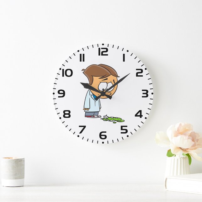 Relógio Grande Cientista triste com experimento quebrado (Criador carregado)