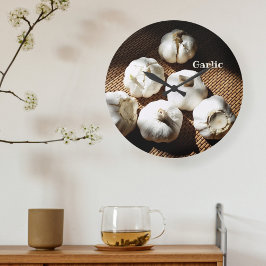 Relógio Grande Cinco luvas inteiras de alho