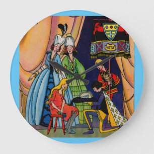 Relógio Grande Cinderela, o príncipe e o escorregador de vidro