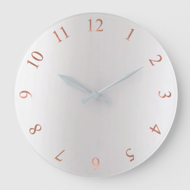 Relógio Grande Cinzas de Rosa de cobre com brilho Dourado prensam (Frente)