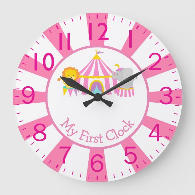Relógio Grande Circo com Animais Meu Primeiro (Frente)