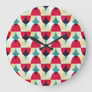 Relógio Grande Círculo vítreo, padrão abstrato sem costura.