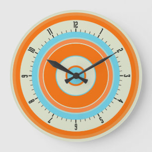 Relógio Grande Círculos concêntricos coloridos 03