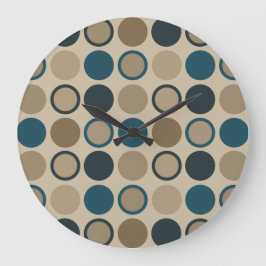 Relógio Grande Círculos Teais e Toucáveis