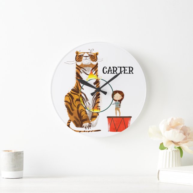Relógio Grande Circus Tiger Trainer Nursery (Lar)