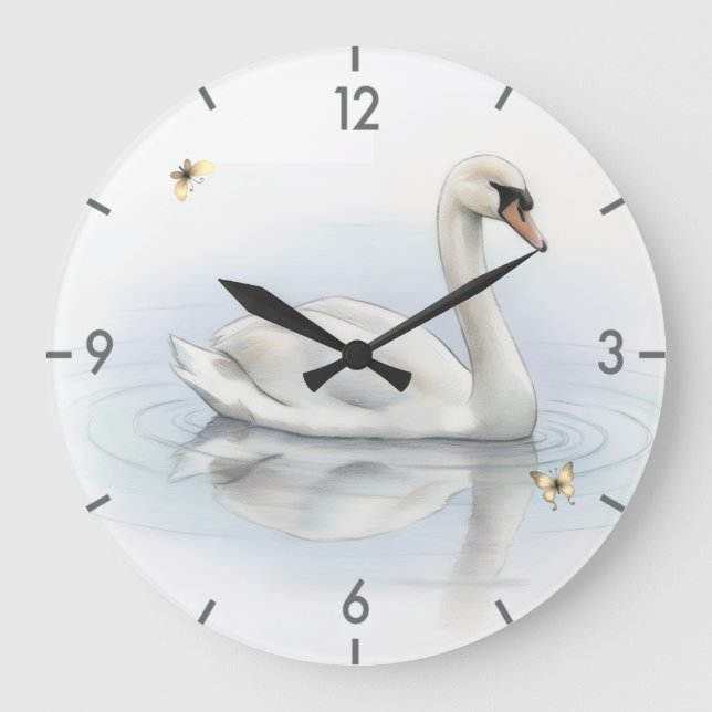 Relógio Grande Cisne bonito (Frente)