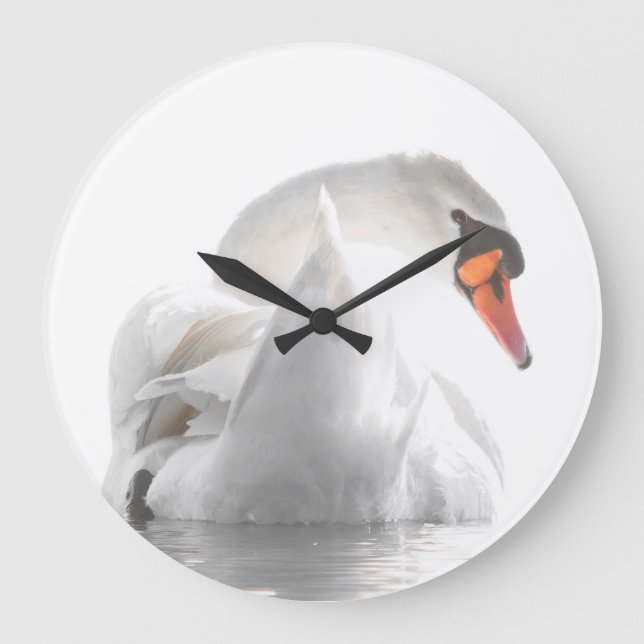 Relógio Grande Cisne Branco na Água (Frente)