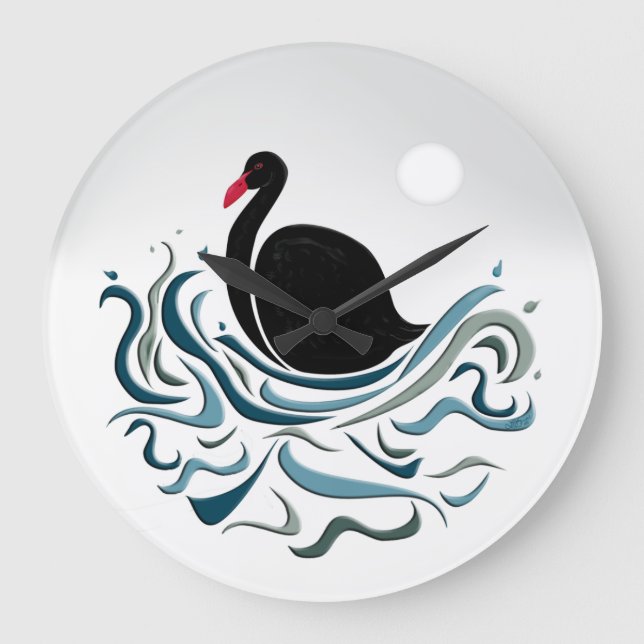 Relógio Grande Cisne Preto (Frente)