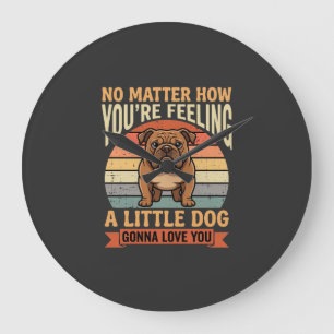 Relógio Grande Citação de Amor de Bulldog Engraçado Retro Cachorr