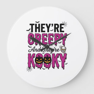 Relógio Grande Citação de Halloween Sinistro Kooky Assustador Vin