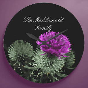 Relógio Grande Clã Escocês da Família Thistle Incrível